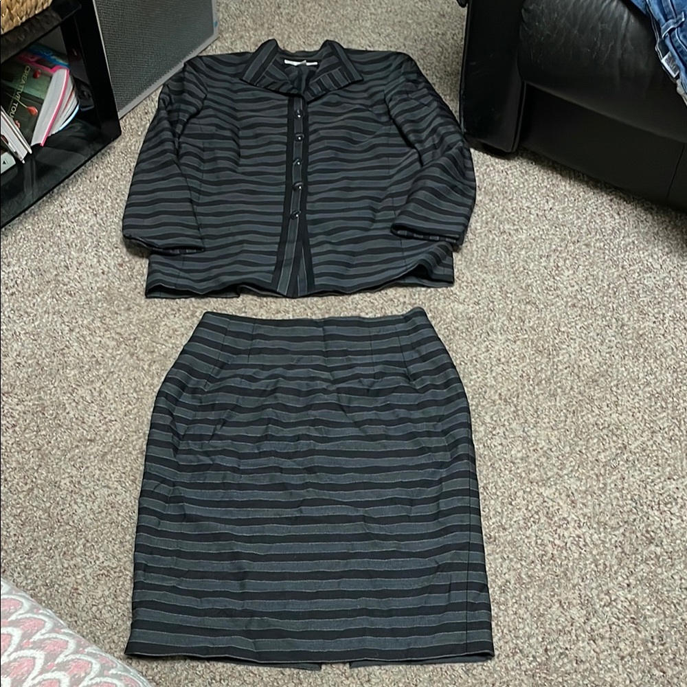 Christian Dior Black and Gray Women's Skirt set